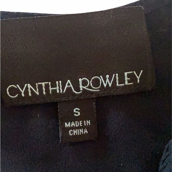 Cynthia Rowley Blue Jeweled Collared Blouse Sz S - Picture 7 of 8